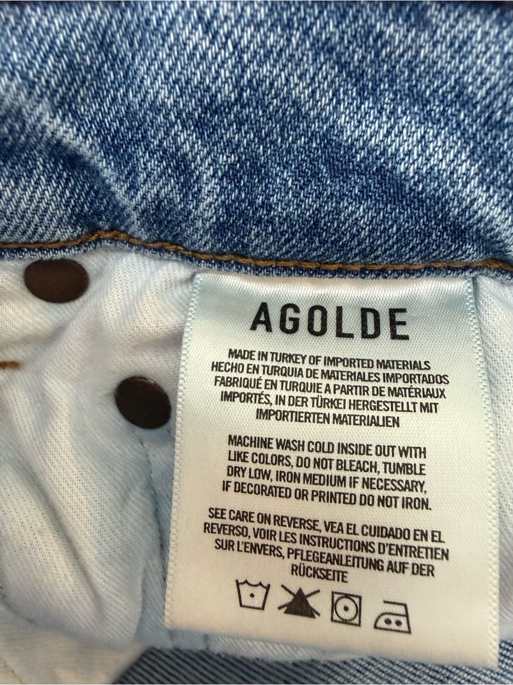 Agolde Wilder Mid Rise Distressed Straight in Whiplash Size 25 - Picture 5 of 5